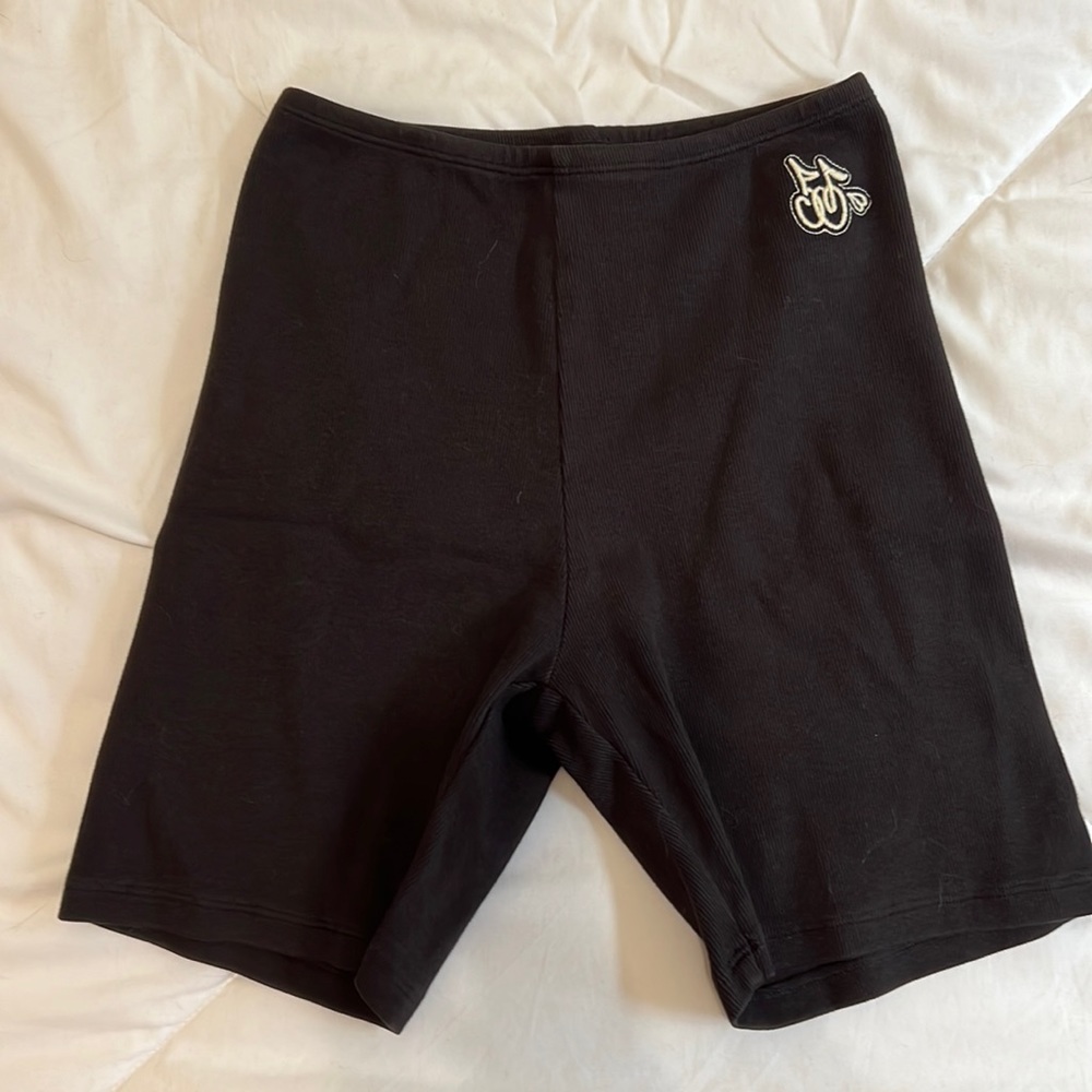 Cherry LA Black Bike Shorts with White Logo